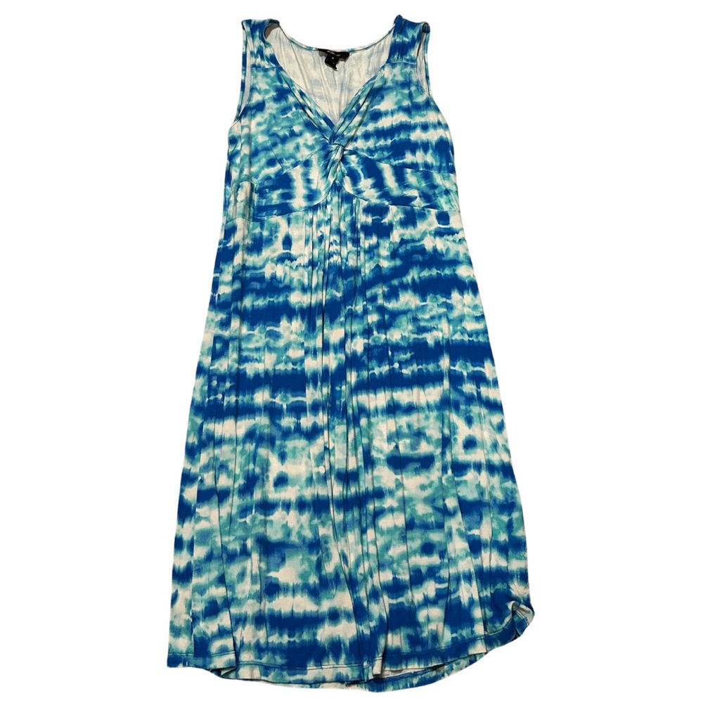 Style & Co Blue and White Tie-Dye Sleeveless Dress Size Medium